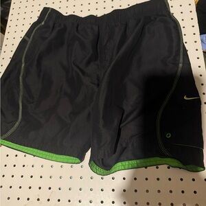 Nike Black Shorts with Green Trim